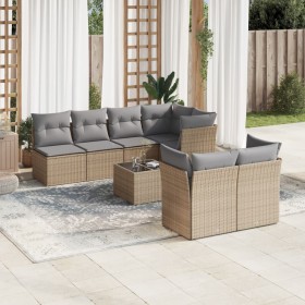 Juego de sofás de jardín con cojines beige 8 pzas ratán PE de , Conjuntos de jardín - Ref: Foro24-3249138, Precio: 508,45 €, ...