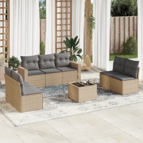 Juego de sofás de jardín con cojines beige 8 pzas ratán PE de , Sofás modulares de exterior - Ref: Foro24-3251176, Precio: 50...
