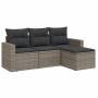 Set de sofás de jardín 4 pzas y cojines ratán sintético gris de , Conjuntos de jardín - Ref: Foro24-3218860, Precio: 235,26 €...