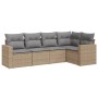 Juego de sofás jardín con cojines 5 pzas ratán sintético beige de , Conjuntos de jardín - Ref: Foro24-3218919, Precio: 338,46...