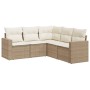 Juego de sofás jardín con cojines 5 pzas ratán sintético beige de , Conjuntos de jardín - Ref: Foro24-3218938, Precio: 348,99...