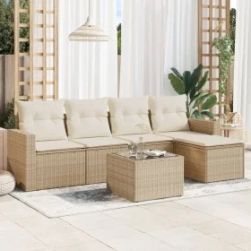Juego de sofás jardín con cojines 6 pzas ratán sintético beige de , Conjuntos de jardín - Ref: Foro24-3218888, Precio: 380,04...