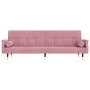 Sofá cama con cojines terciopelo rosa de , Sofás - Ref: Foro24-351860, Precio: 307,10 €, Descuento: %