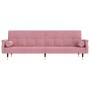 Sofá cama con cojines terciopelo rosa de , Sofás - Ref: Foro24-351860, Precio: 328,84 €, Descuento: %