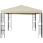 Cenador con tira de luces LED 3x3 m crema de , Carpas y cenadores - Ref: Foro24-3070320, Precio: 265,53 €, Descuento: %