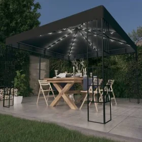 Cenador con tira de luces LED 3x3 m gris antracita de , Carpas y cenadores - Ref: Foro24-3070322, Precio: 224,67 €, Descuento: %