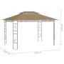 Cenador gris taupé 4x3x2,7 m 160 g/m² de , Carpas y cenadores - Ref: Foro24-313916, Precio: 202,08 €, Descuento: %