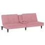 Sofá cama con portavasos terciopelo rosa de , Sofás - Ref: Foro24-351923, Precio: 279,34 €, Descuento: %