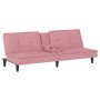 Sofá cama con portavasos terciopelo rosa de , Sofás - Ref: Foro24-351923, Precio: 284,64 €, Descuento: %