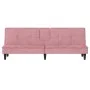 Sofá cama con portavasos terciopelo rosa de , Sofás - Ref: Foro24-351923, Precio: 279,34 €, Descuento: %