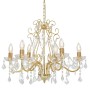 Lámpara de araña con cuentas de cristal dorado redonda 6 x E14 de vidaXL, Lámparas - Ref: Foro24-281603, Precio: 106,37 €, De...
