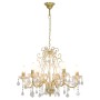 Lámpara de araña con cuentas de cristal dorado redonda 6 x E14 de vidaXL, Lámparas - Ref: Foro24-281603, Precio: 106,37 €, De...