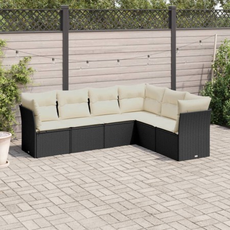 Set de sofás de jardín 6 piezas y cojines ratán sintético negro de , Conjuntos de jardín - Ref: Foro24-3217676, Precio: 339,3...