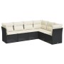 Set de sofás de jardín 6 piezas y cojines ratán sintético negro de , Conjuntos de jardín - Ref: Foro24-3217676, Precio: 339,3...
