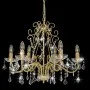 Lámpara de araña con cuentas de cristal dorado redonda 6 x E14 de vidaXL, Lámparas - Ref: Foro24-281603, Precio: 105,85 €, De...