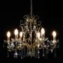 Lámpara de araña con cuentas de cristal dorado redonda 6 x E14 de vidaXL, Lámparas - Ref: Foro24-281603, Precio: 105,85 €, De...