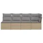 4-seater garden sofa with beige synthetic rattan cushions by , Outdoor sofas - Ref: Foro24-366088, Price: 239,34 €, Discount: %