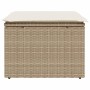 Taburete de jardín con cojín ratán sintético beige 55x55x37cm de , Otomanas de exterior - Ref: Foro24-366057, Precio: 66,03 €...