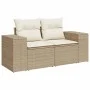 2-seater garden sofa with cushions, beige synthetic rattan by , Outdoor sofas - Ref: Foro24-366081, Price: 221,59 €, Discount: %