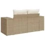 2-seater garden sofa with cushions, beige synthetic rattan by , Outdoor sofas - Ref: Foro24-366081, Price: 221,59 €, Discount: %