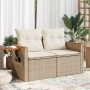 Sofá de jardín con cojines de 2 plazas ratán sintético beige de , Sofás de exterior - Ref: Foro24-366083, Precio: 191,45 €, D...