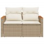 Sofá de jardín con cojines de 2 plazas ratán sintético beige de , Sofás de exterior - Ref: Foro24-366083, Precio: 191,45 €, D...