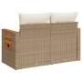 Sofá de jardín con cojines de 2 plazas ratán sintético beige de , Sofás de exterior - Ref: Foro24-366083, Precio: 191,45 €, D...