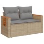 Sofá de jardín con cojines de 2 plazas ratán sintético beige de , Sofás de exterior - Ref: Foro24-366110, Precio: 179,20 €, D...