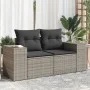 Garden sofa with cushions 2 seater gray synthetic rattan by , Outdoor sofas - Ref: Foro24-366125, Price: 180,94 €, Discount: %