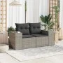 Garden sofa with cushions 2 seater gray synthetic rattan by , Outdoor sofas - Ref: Foro24-366125, Price: 180,94 €, Discount: %