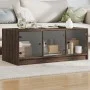Mesa de centro con puertas de vidrio marrón roble 102x50x42 cm de , Mesas de centro - Ref: Foro24-836419, Precio: 80,16 €, De...