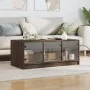 Mesa de centro con puertas de vidrio marrón roble 102x50x42 cm de , Mesas de centro - Ref: Foro24-836419, Precio: 80,16 €, De...