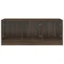 Mesa de centro con puertas de vidrio marrón roble 102x50x42 cm de , Mesas de centro - Ref: Foro24-836419, Precio: 80,16 €, De...