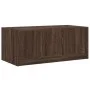 Mesa de centro con puertas de vidrio marrón roble 102x50x42 cm de , Mesas de centro - Ref: Foro24-836419, Precio: 80,16 €, De...