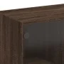 Mesa de centro con puertas de vidrio marrón roble 102x50x42 cm de , Mesas de centro - Ref: Foro24-836419, Precio: 80,16 €, De...