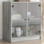 Armario auxiliar puertas de vidrio gris Sonoma 68x37x75,5 cm de , Aparadores - Ref: Foro24-836425, Precio: 79,70 €, Descuento: %