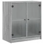 Armario auxiliar puertas de vidrio gris Sonoma 68x37x75,5 cm de , Aparadores - Ref: Foro24-836425, Precio: 79,70 €, Descuento: %