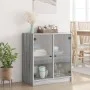 Armario auxiliar puertas de vidrio gris Sonoma 68x37x75,5 cm de , Aparadores - Ref: Foro24-836425, Precio: 79,70 €, Descuento: %