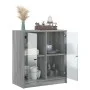 Armario auxiliar puertas de vidrio gris Sonoma 68x37x75,5 cm de , Aparadores - Ref: Foro24-836425, Precio: 79,70 €, Descuento: %