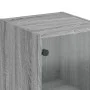 Aparador con puerta de vidrio gris Sonoma 35x37x142 cm de , Aparadores - Ref: Foro24-836446, Precio: 85,63 €, Descuento: %