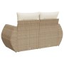 Sofá de jardín con cojines de 2 plazas ratán sintético beige de , Sofás de exterior - Ref: Foro24-366062, Precio: 200,78 €, D...