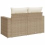 Sofá de jardín con cojines de 2 plazas ratán sintético beige de , Sofás de exterior - Ref: Foro24-366060, Precio: 166,99 €, D...