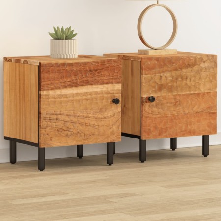 Mesitas de noche 2 uds madera maciza de acacia 40x33x46 cm de , Mesitas de noche - Ref: Foro24-356852, Precio: 73,76 €, Descu...
