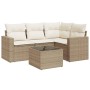 Juego de sofás jardín con cojines 5 pzas ratán sintético beige de , Conjuntos de jardín - Ref: Foro24-3218908, Precio: 350,34...
