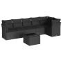 Set de comedor de jardín 7 pzas y cojines ratán sintético negro de , Conjuntos de jardín - Ref: Foro24-3217665, Precio: 438,2...