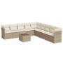 Juego de sofás jardín con cojines beige 10 pzas ratán sintético de , Conjuntos de jardín - Ref: Foro24-3217788, Precio: 623,0...
