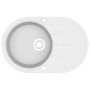 Fregadero de cocina de granito con un seno ovalado blanco de vidaXL, Fregaderos - Ref: Foro24-144867, Precio: 193,95 €, Descu...