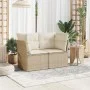 Gartensofa mit 2-Sitzer-Kissen Kunstrattan beige von , Outdoor-Sofas - Ref: Foro24-366052, Preis: 162,65 €, Rabatt: %