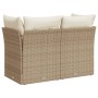 Sofá de jardín con cojines de 2 plazas ratán sintético beige de , Sofás de exterior - Ref: Foro24-366052, Precio: 165,26 €, D...