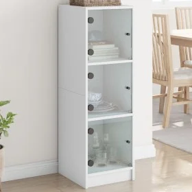 Aparador con puertas de vidrio blanco 35x37x109 cm de , Aparadores - Ref: Foro24-836385, Precio: 69,55 €, Descuento: %